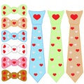 Set tie cravat and Valentine's Day Royalty Free Stock Photo