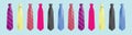 Set of ties cartoon icon design template with various models. vector illustration isolated on blue background Royalty Free Stock Photo