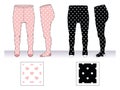 Set of tights for girl with seamless patterns
