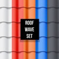 Set of Tiled roof seamless patterns