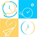 Set of time, clock. Concept of UI design elements. Digital countdown app, user interface kit, mobile clock interface. It`s time to Royalty Free Stock Photo