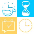 Set of time, clock. Concept of UI design elements. Digital countdown app, user interface kit, mobile clock interface. It`s time to Royalty Free Stock Photo