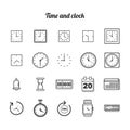 Set of time and clock icons. Vector illustration decorative design Royalty Free Stock Photo