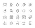 Set of Time Management Line Icons. Calendar, Schedule, Checklist, Timer and more Royalty Free Stock Photo