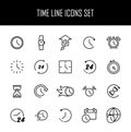 Set of Time Simple Vector Line Icons. Royalty Free Stock Photo