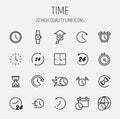 Set of Time Simple Vector Line Icons. Royalty Free Stock Photo