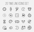 Set of Time Simple Vector Line Icons. Royalty Free Stock Photo