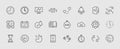 Set of Time Vector Line Icons. Contains such Icons as Timer, Speed, Alarm, Restore, Time Management and more. Editable Royalty Free Stock Photo