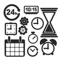 Set of time web and mobile icons. Vector. Royalty Free Stock Photo