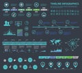 Set of timeline Infographic with diagrams and text. Vector Concept Illustration for business presentation, booklet, web site etc. Royalty Free Stock Photo