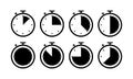 Set of timer, clock, stopwatch icon. Flat symbol sign. Royalty Free Stock Photo
