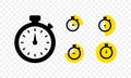 Set of timer and stopwatch icons. Countdown timer with different time. Kitchen timer icon with different minutes. Cooking time