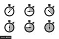 Set of timer and stopwatch icons. Quick time icon, fast deadline, countdown timer collection, rapid line symbol