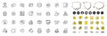 Set of Timer, Teamwork chart and Loan percent line icons for web app. Pictogram icon Vector
