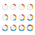 Set of timers. Colored flat icons. Vector illustration