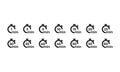 Set of timers icon with 14 design options