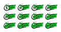 Set of timers, 5, 10, 15, 20 minutes on the timer hand. Vector illustration Royalty Free Stock Photo