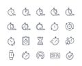 Set of timers simple line icons
