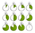 Set of timers. Vector illustration. Royalty Free Stock Photo