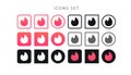 Set of tinder logo in different shape. Vector icons isolated on white background Royalty Free Stock Photo