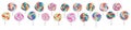 Set of tiny colorful swirl lollypop isolated o white