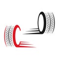 Set of tire icon vector illustration. Tire shop logo design inspiration Royalty Free Stock Photo