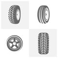 Set of Tire logo vector icon illustration design template Royalty Free Stock Photo