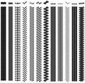 Set of tire track shapes