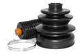 Set to replace the CV boot - CV boot the lube and clamp to swage on a light background Royalty Free Stock Photo