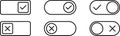 Set of toggle icons. Toggle switch line icon. Switch on and off slider. Switch Button Icon for Devices User Interface Royalty Free Stock Photo