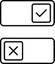 Set of toggle icons. Toggle switch line icon. Switch on and off slider. Switch Button Icon for Devices User Interface Royalty Free Stock Photo
