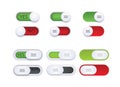 Set of toggle switch icons