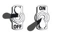 Set of toggle switches turned on and turned off. Vector illustration with shadow  on white background Royalty Free Stock Photo