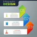 Set Toilet brush, Trash can and Rubber plunger. Business infographic template. Vector