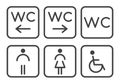 Set of toilet icons - disabled, infant, men, women Royalty Free Stock Photo