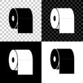 Set Toilet paper roll icon isolated on black, white and transparent background. Vector Royalty Free Stock Photo