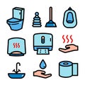 Set of toilet sanitary icons