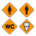 Set toilet signs men and women restroom Wc icon Royalty Free Stock Photo