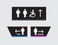 Set toilet signs on white background. Men and women restroom icon and wheelchair icon. vector illustration Royalty Free Stock Photo