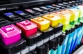 Set of toner cartridges for laser printers. Tech supplies Royalty Free Stock Photo