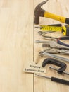 Set of tools as labour day background Royalty Free Stock Photo