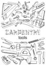 Set of tools for carpentry work