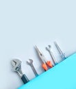 Set of tools service transportation a colored background combination Royalty Free Stock Photo