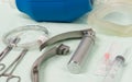 Set of tools for intubation tracheas Royalty Free Stock Photo