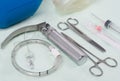 Set of tools for intubation tracheas Royalty Free Stock Photo