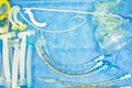 Set of tools for intubation tracheas