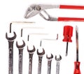 Set of tools over white isolated background Royalty Free Stock Photo