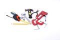 Set of tools on a white background Royalty Free Stock Photo