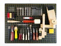 A set of tools for working with leather. Royalty Free Stock Photo