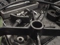 A set of tools and wrenches in a car workshop Royalty Free Stock Photo